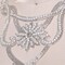8” Diagonally Silver Rhinestone Iron on Collar Neckline Applique Flower Center Costume Embellishment